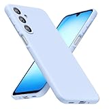 LoeoeL for Samsung Galaxy A17 5G Phone Case Silicone, Minimalist Ultra Thin Slim Soft Rubber Gel Solid Color Matte TPU Cute Case for Women Men, Girly Plain Aesthetic Design & Camera Cover, Light Blue