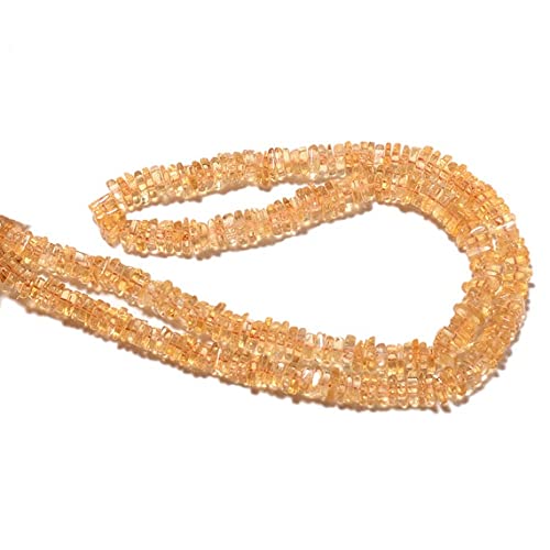 Perles citrine 5mm heishi carrée : évitez les fils trop courts grâce à ce rang complet de 16''