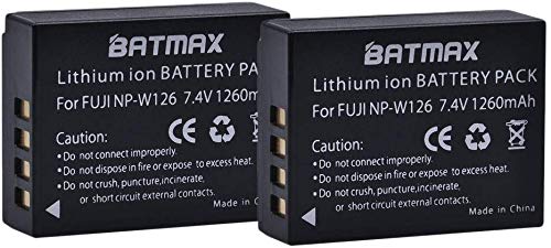 Image of Batmax NP-W126 Battery and Compact LCD USB Dual Charger for Fujifilm Cameras 2 Pack Replacement Battery for NP-W126 NP W126 NPW126