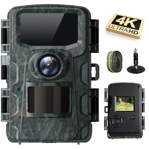 Amazon.co.jp: 4K 48MP 野生動物カメラ、トレイルカメラ 0.1秒トリガー