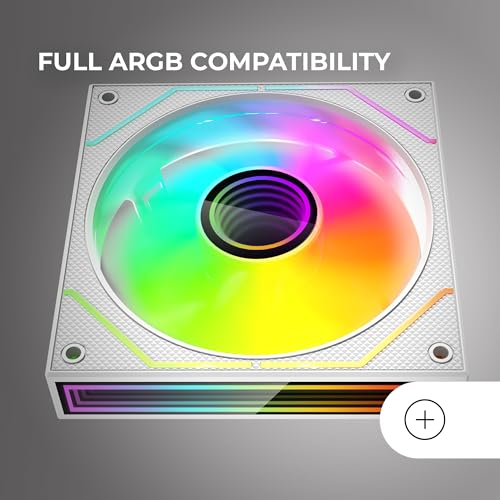 MARS GAMING MF-3DPROX2, Kit 2x Ventiladores PWM 120mm, Iluminación ARGB Triple Infinity Mirror 360°, Sistema de Control PWM, Rodamientos FDB, Ventiladores PC con Compatibilidad Total ARGB, Blanco