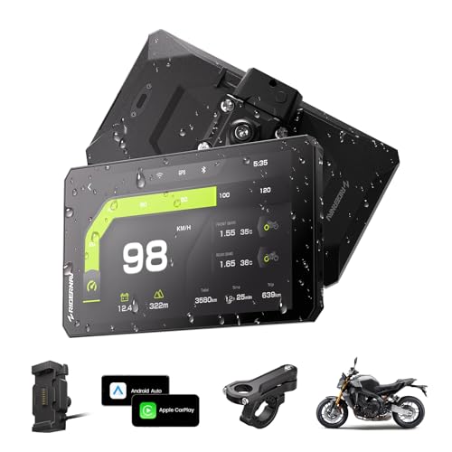 Image of R7X Wireless Motorcycle Apple CarPlay & Android Auto Screen, Quick-Release Cradle (BMW-Style Convenience), 7 inch 1200 Nits 60fps Display, IP69K Waterproof, Action Camera Control, Universal Fit