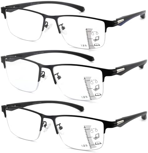 Quadrato Montatura Metallo Progressive Multi Focus 3 Forza IN 1 - Foto 2