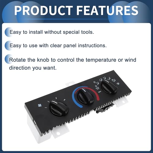 INFINAUTO No.55055459AA Climate Control Module for Dodge for Ram 1998-2003 Heater A/C Climate Control Panel Black - Thumbnail 6
