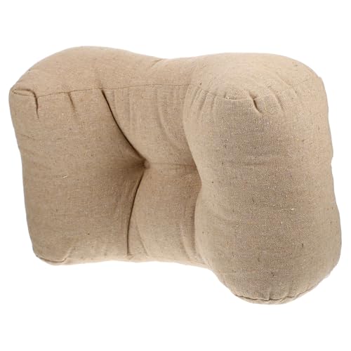 Housoutil Almohada Lumbar Ergonómica Beige para Silla De Oficina y Coche Cojín De Apoyo Lumbar Transpirable para Descanso y Postura Correcta Práctico para Ambientes Interiores y Exteriores
