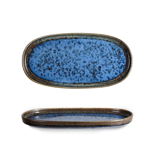 Rinart Placa de servicio - Pavona - Porcelana - 30 cm - juego de 2