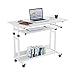 Dripex Table d'Ordinateur Portable Réglable en Hauteur, Table d'appoint Mobile avec roulettes, Table de Lit pour Ordinateur avec Étagères de Rangement pour Bureau Chambre Canapé Lit