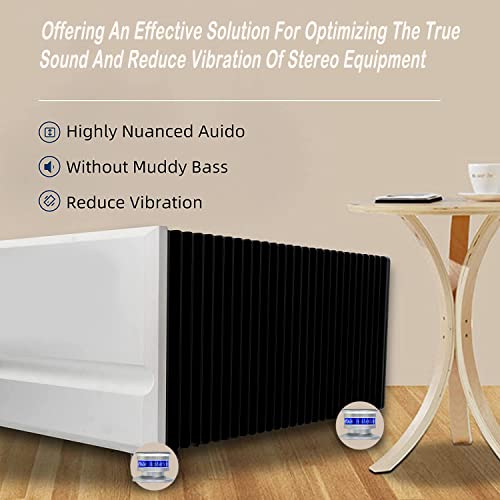 Audiophile Hifi Speaker Isolation Feet Spikes, Aluminum Shockproof Turntable Stand Feet, Speaker Floor Protector Mat, Adjustable Subwoofer Vibration Absorber, Non-Slip Lp Vinyl Record Player Base Pad. #TOP1