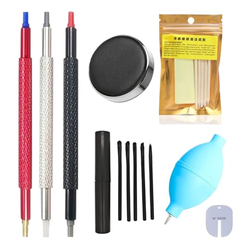 Kit de reparación de relojes | Juego para el cuidado de relojes de pulsera – Kit multifunción antiarañazos para mantenimiento del hogar, viajes y pequeñas herramientas