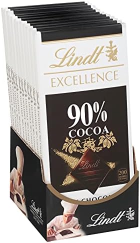 Lindt EXCELLENCE 90% Cocoa Dark Chocolate Bar, Dark Chocolate Candy, 3.5 oz. (12 Pack)