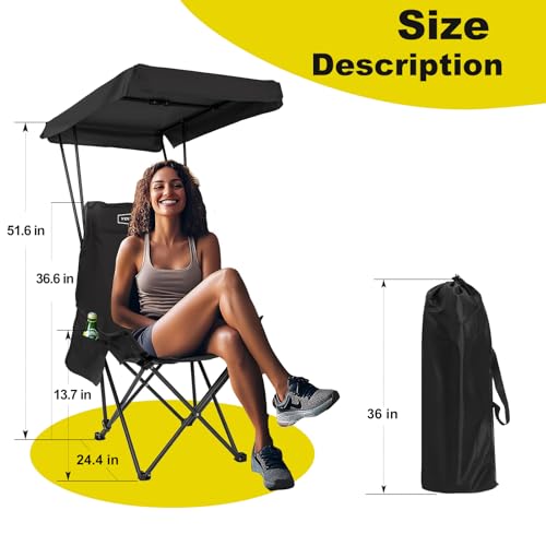 Silla de Camping Plegable YOUNG WOOD Modelo YW-CC-002Black Negra 2 Plazas miniatura 2