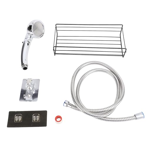 FTVOGUE Soffione Doccia Ad Alta Pressione, Mensola Salvaspazio a Parete con Interruttore e Filtro Integrati