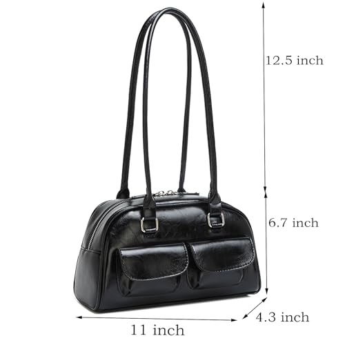 Y2K Shoulder Bag for Women Black Small Purse Brown Purse Trendy Purse Retro Women's Shoulder Handbags Purses2