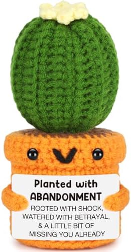 Cactus de abandono de ganchillo, compañero de trabajo que se va d...