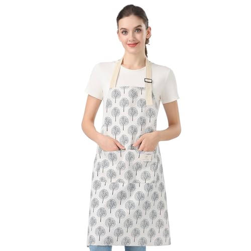 Aprons for women men, oil and water repellent, with two pockets, suitable for cooking in restaurant kitchens