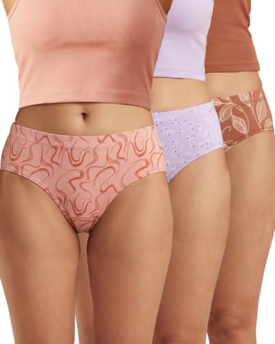 Image of URBAN ADVENTURE Women's Cotton Printed High Waist Full Coverage Briefs | Soft & Stretchable Everyday Hipster Panties | Breathable Comfort Fit | Pack of 3