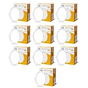 wipro Garnet 15W Wave CCT Round Panel | Colour Changing Panel | Warm White, Neutral White, Cool White | Trimless & Sleek Design | Recessed Downlighter for False Ceiling | Pack of 10