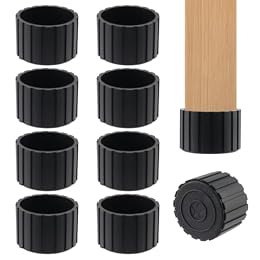 Semetall Chair Leg Tips Caps 1-5/8" Black 8-Pack