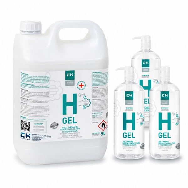CH QUIMICA502481 H-GEL 5L. Gel hidroalcohólico desinfectante antiséptico para piel sana.