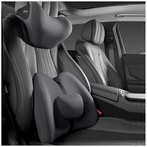 【Supporto ergonomico 3D】Cuscino Lombare Auto E Cuscino Per Cervicale per Abarth 850,Design a curvatura 3D scientificamente studiato, si adatta perfettamente alle curve fisiologiche di collo e zona lombare, fornendo supporto completo a testa, area collo-spalle e regione lombare, alleviando efficacemente affaticamento e dolori muscolari causati da viaggi lunghi e seduta prolungata.