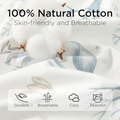 Image of Duomiaomiao Baby Sleep sack 1.0 Tog, 2 Pack Cotton Baby Sleeping Bag All Years Round, Wearable Blanket Unisex Toddler Newborn Sleep Bag 6-18 Months, Rabbit&Fox