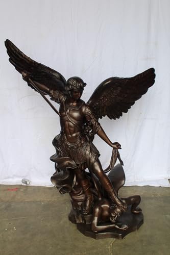 Estatua grande de bronce Arcángel Miguel miniatura 2