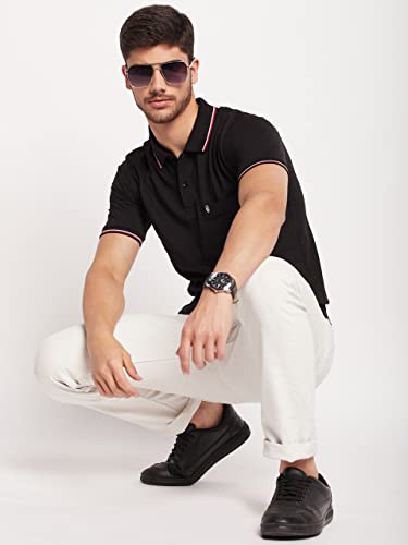 Image of UNIBERRY Men's Cotton Half Sleeves Solid Polo Neck T-shirt-MT4-BG 4XL