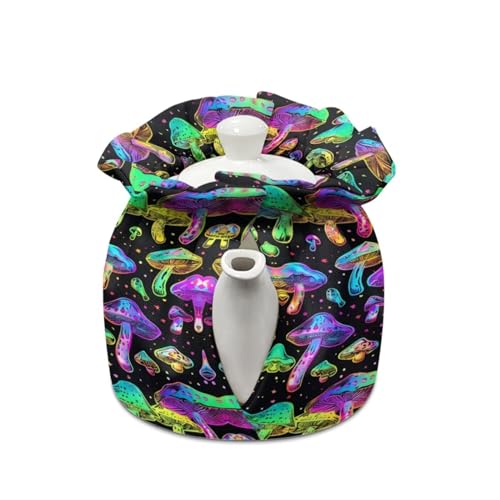 Image of Colorful Mushroom Tea Cozy for Teapot Insulated Teapot Cozy Large Tea Pot Cosy Lightweight Tea Cosy Cover Easy to Clean for Home Kitchen Decorative Accessories