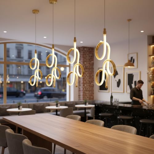 Image of BrightLyt Modern LED Hanging Lights for Living Room /Bedside, Pendant Lights for Ceiling of Kitchen Island, Hanging Lights for Home Decoration /Dining Area /Cafe (Pack of 1)