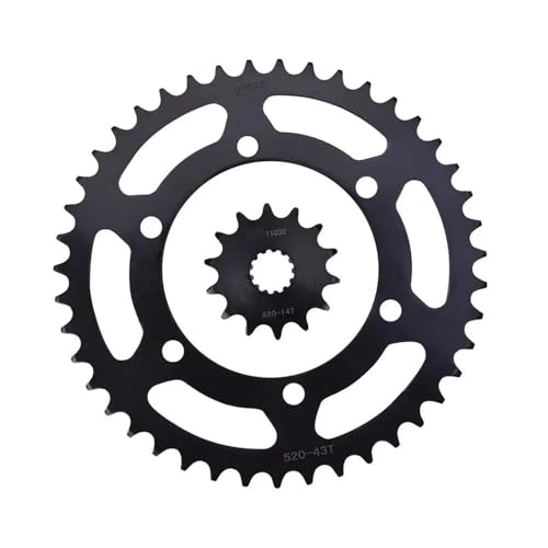 Pignon avant de moto 14T et couronne 43T pas 520 de haute précision mécanique pour EX250-R Ninja