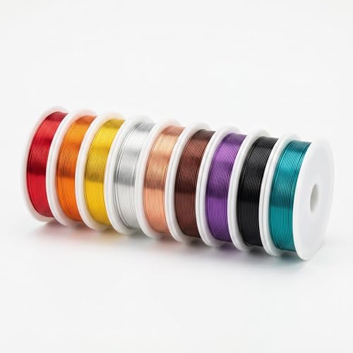 26 Gauge Copper Wire for Jewellery Making 0.4mm Diameter 9 Colours Dead Soft Bendable Craft Wire for Beading Wire Wrapping Bracelets Rings Earrings 9 Yards Each