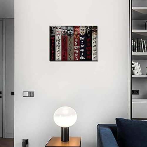 ZHONGYUTONG Horror Movies Poster On Canvas Wall Art Decor Prints Painting Posters Decoracion Frame Picture Living Room Wall (12" x 18", Artwork - 04)