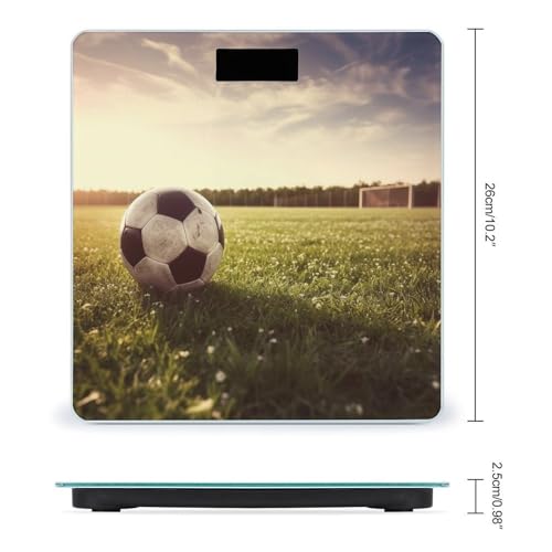 Báscula digital con diseño balón de fútbol y vidrio templado miniatura 2