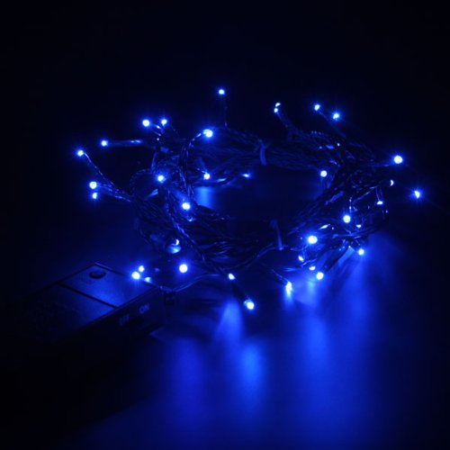 Christmas Direct Indoor Battery Operated Fairy Lights Blue Green Cable 5m 50 bulbs Multi Function — image 1