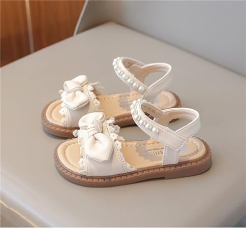 Girls Water Shoes Summer Bow Pearl Soft Sole Flat Shoes Toddler Sandals Size 52
