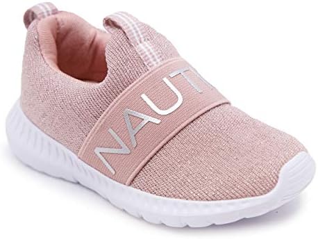 Nautica Kids Girls Boys Fashion Sneaker Slip-On Athletic Running Shoe for Toddler and Little Kids-Mattoon-Mauve Sparkle-11
