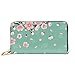 Produktbild JHGFG Mode Handtasche Reißverschluss Brieftasche Horizontale Vorlage Kirschblüte Frühlingsblumen Telefon Kupplung Geldbörse Abendkupplung Blockieren Leder Brieftasche Multi Auto