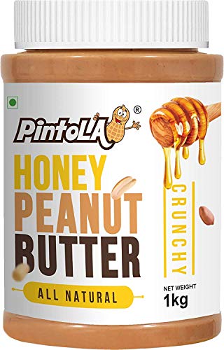 Image of Pintola All Natural Peanut Butter (Crunchy) (1 kg) (Unsweetened, Non-GMO, Gluten Free, Vegan) + Pintola All Natural Honey Peanut Butter (Crunchy) (1kg)