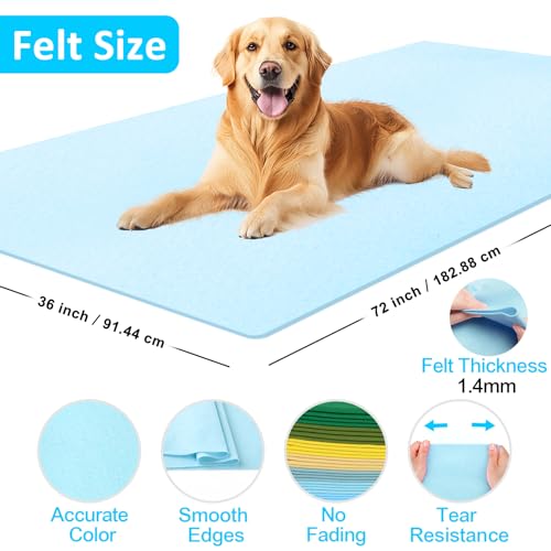 Image of XSEINO Baby Blue Large Felt Fabric 72 inch X 36 inch(2 Square Yards), 1.4 mm Thick Soft Felt Fabric Sheet for Crafts, Blue Series Colors Soft Nonwoven Fabric, Fit for Decoration, Sewing, DIY Crafts