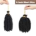 SEGO 6 Inch Jamaican Bounce Crochet Hair Jumpy Wand Curl Short Curly Jamaican Crochet Braids Synthetic Crochet Braiding Hair Extensions Ombre Twist Braid Hair 3 Bundle Black