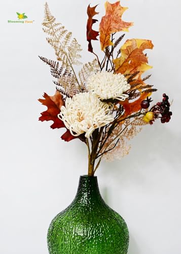 Image of Blooming Floret Artificial Flower Bunch /Lifelike Faux Flowers with Leaves, 62cm for Home Decor /Office Decor /Party Decor /Gifting | Tall Ornamental Stems | Durable (Cream)