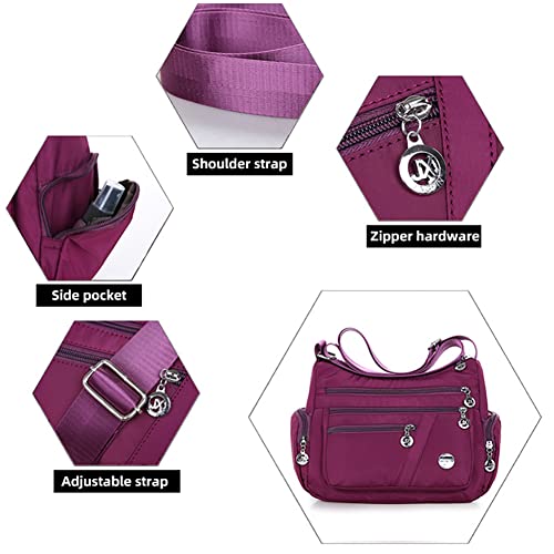 Mudono Crossbody Bag For Women Nylon Shoulder Purse Roomy Large Capacity Travel Purse Lightweight Messenger Satchel #TOP3