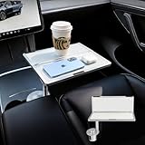 GiftmiyHime Car Table & Car Desk Tray for Round Cup Holder, 360° Rotating & Foldable Design, Easy Install, Car Accessories Compatible with Tesla