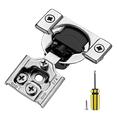 Ravinte 40 Pack 20 Pair 3/4 inch Overlay Cabinet Hinges Kitchen Soft Close Cabinet Hinges Hidden Door Hinge for Kitchen Cabinet Hinges Stainless Steel Adjustable Hinges Satin Nickel Cabinet Hardware
