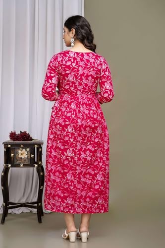 Image of Maternity Feeding Kurtis for Women Cotton - Zip Access Nursing Dress | Comfortable Pregnancy Wear | Stylish Feeding Kurti | Soft Cotton Maternity Dresses for Womens