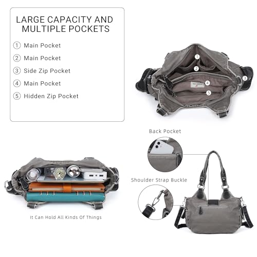 Image of Angel Kiss Hobo Bags for Women Vegan Leather Purses and Handbags Ladies Chic Shoulder Bags Crossbody Purses with Metal Studs