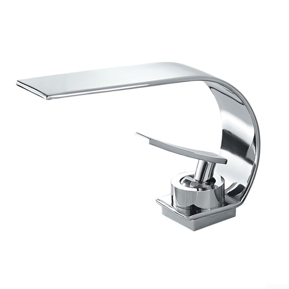 ZYCHSJXA Mordern Brass Basin Faucet, ORB Waterfall Bathtub Washbasin Faucet Deck Mounted Bathroom Sink Single Handle taps Mixer Set