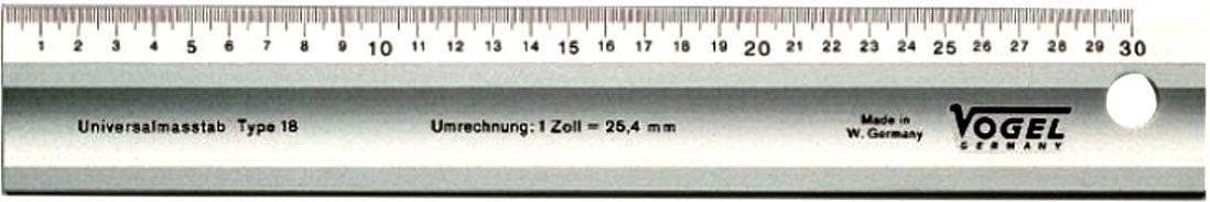 VOGEL 1795300100 - Regla aluminio con bisel Largo 1000 mm - Sección 50 X 5 mm