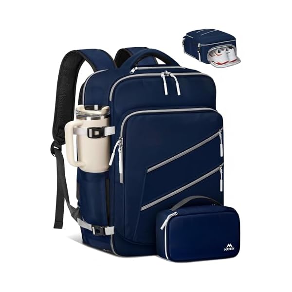 MATEIN Spirit Airlines Personal Item Bag 18x14x8 for Men & Women, 17 inch Travel Laptop Backpack with Shoe Compartment Detachable, Under Seat Carry on Bag for Flight Essentials with Tech Organizer