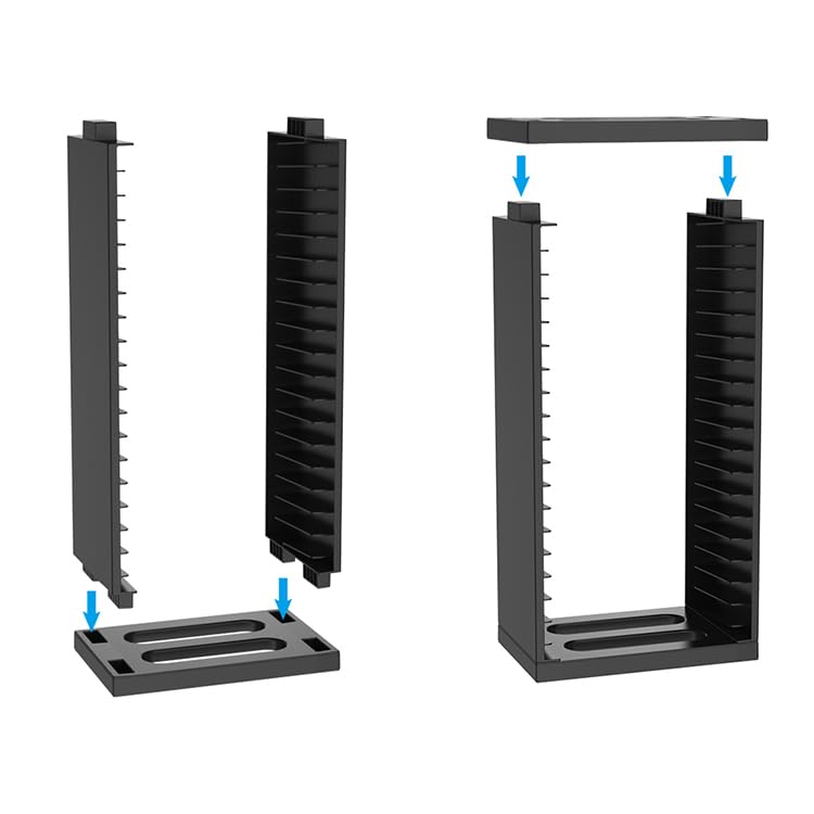 Image of Video Game Disc Storage Holder Compatible with PS5, PS4, Xbox Series X|S and Xbox One, Game CD Organizer Tower, Disc Display Stand, Storage Rack for Video Games, Holds 18 Game Discs